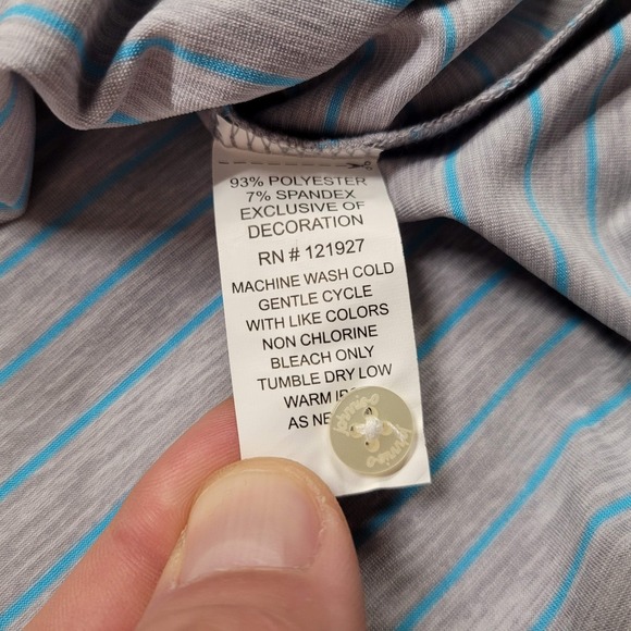 Johnnie O Polo Shirt Mens XL Striped Golf Performance Short Sleeve UPF Stretch - Picture 12 of 15